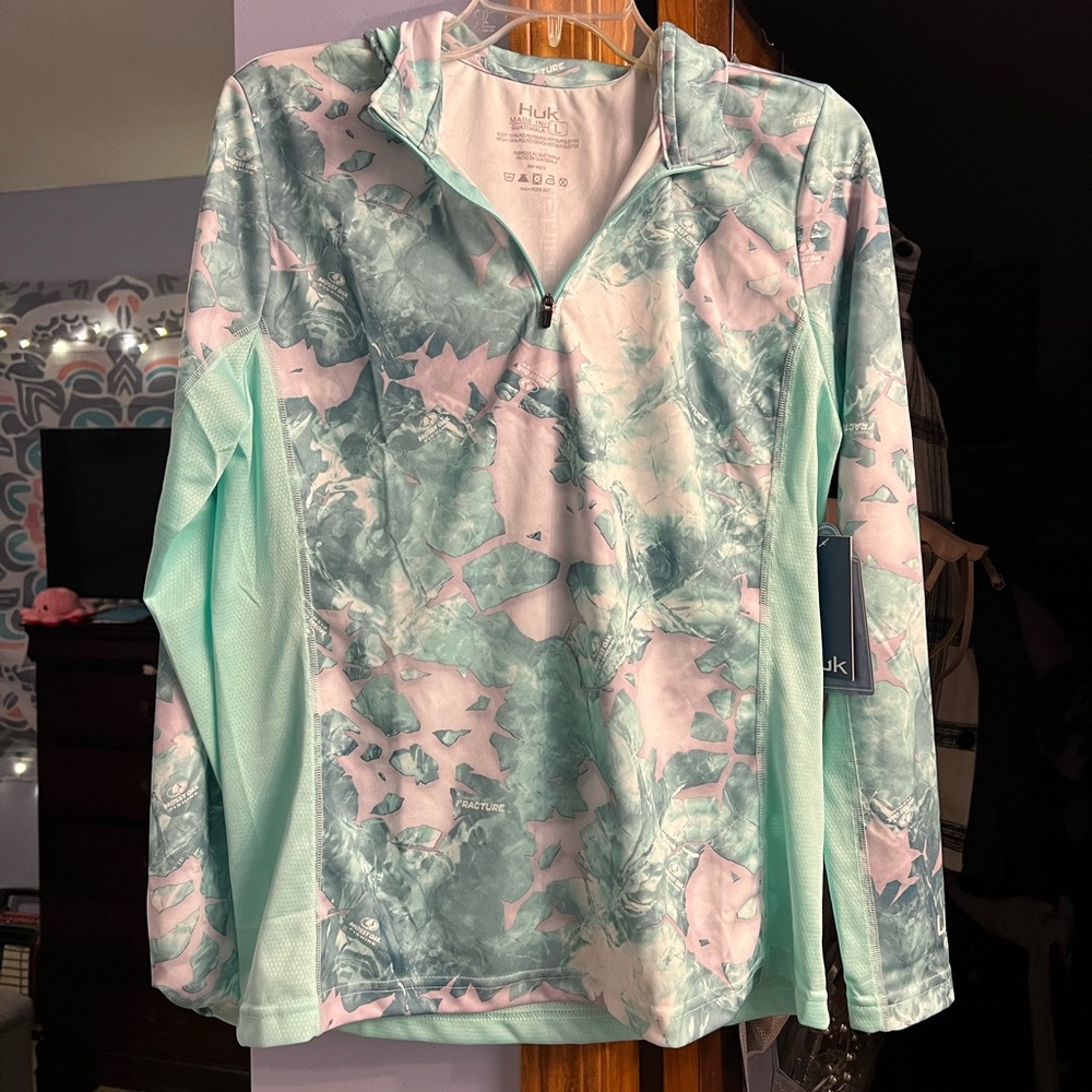 HUK WOMENS ICON X MOSSY OAK FRACTURE HOODIE